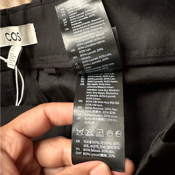 NWT COS linen blend wide leg pants work designer minimal quiet luxury trouser - Picture 8 of 8